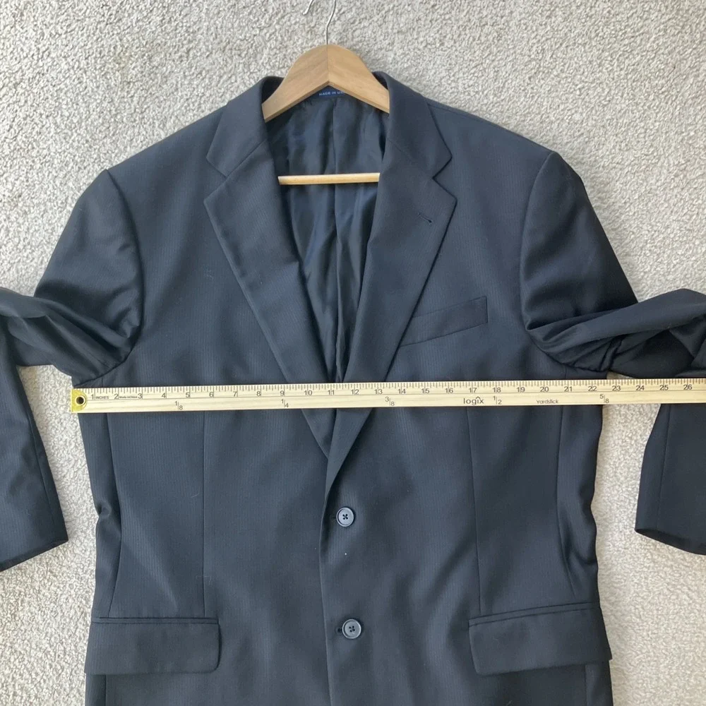 Loro Piana Joseph Abboud Men's Sport Coat Blazer 2 Button Black Wool 46 Made USA